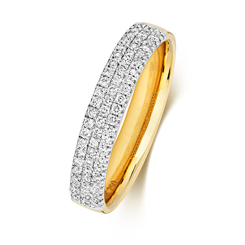 18ct Yellow Gold Diamond Wedding Band Ring 0.34 CT