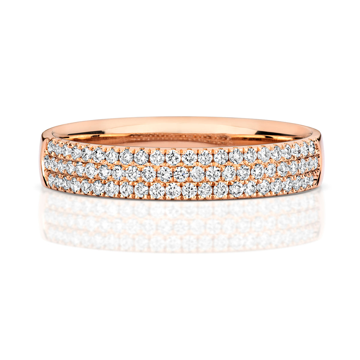 18ct Rose Gold Diamond Wedding Band Ring 0.34 CT