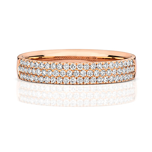 18ct Rose Gold Diamond Wedding Band Ring 0.34 CT