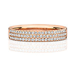 18ct Rose Gold Diamond Wedding Band Ring 0.34 CT