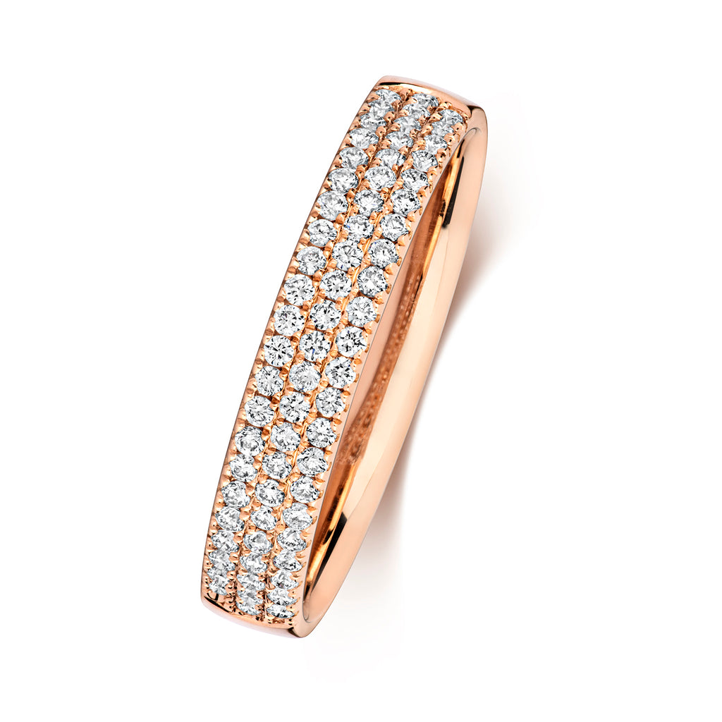 18ct Rose Gold Diamond Wedding Band Ring 0.34 CT