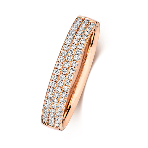 18ct Rose Gold Diamond Wedding Band Ring 0.34 CT
