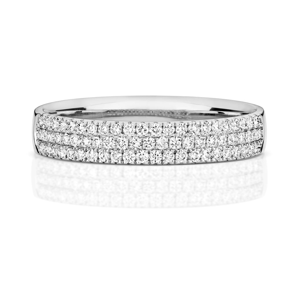 18ct White Gold Diamond Wedding Band Ring 0.34 CT