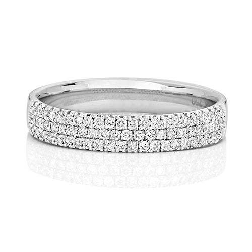 18ct White Gold Diamond Wedding Band Ring 0.34 CT