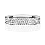 18ct White Gold Diamond Wedding Band Ring 0.34 CT