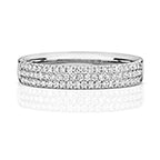 18ct White Gold Diamond Wedding Band Ring 0.34 CT