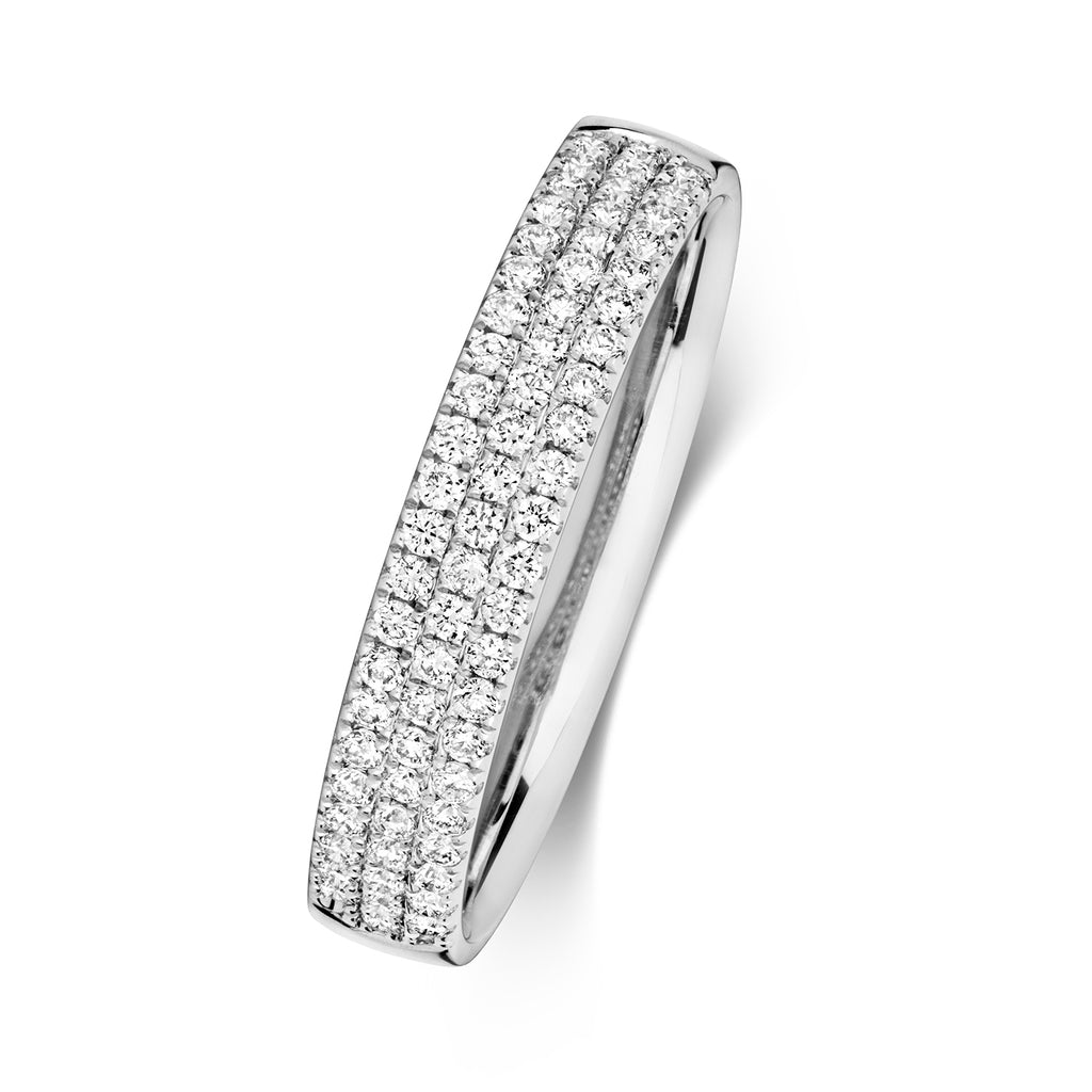 18ct White Gold Diamond Wedding Band Ring 0.34 CT
