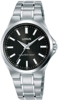 Lorus Ladies Watch with Black Dial and Silver Strap RG229PX9