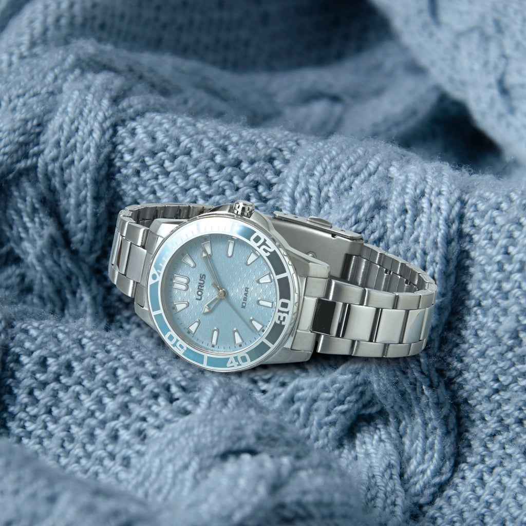 Lorus Ladies Watch with Blue Dial and Silver Bracelet RG251VX9