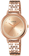 Lorus Ladies Watch with Rose Gold Dial and Rose Gold Bracelet RG298PX9