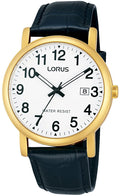 Lorus Mens Classic Watch with Black Strap and White Dial RG836CX9