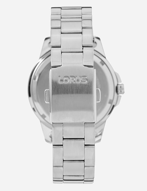 Lorus Mens Watch with Orange Dial and Silver Stainless Steel Strap RH361AX9