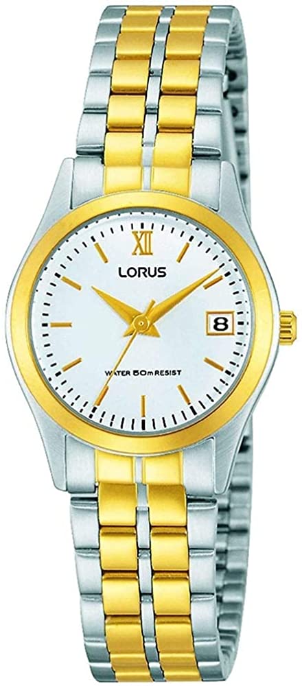 Ladies Lorus Watch with White Dial and Silver Two Tone Strap RH770AX9
