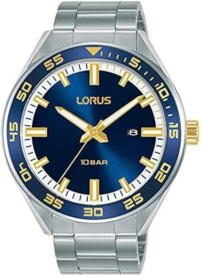 Lorus Mens Watch with Blue Dial and Silver Stainless Steel Strap RH933NX9