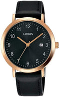Lorus Mens Watch with Black Leather Strap RH938JX9
