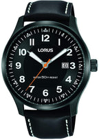 Lorus Mens Watch with Black Dial and Black Strap RH941HX9