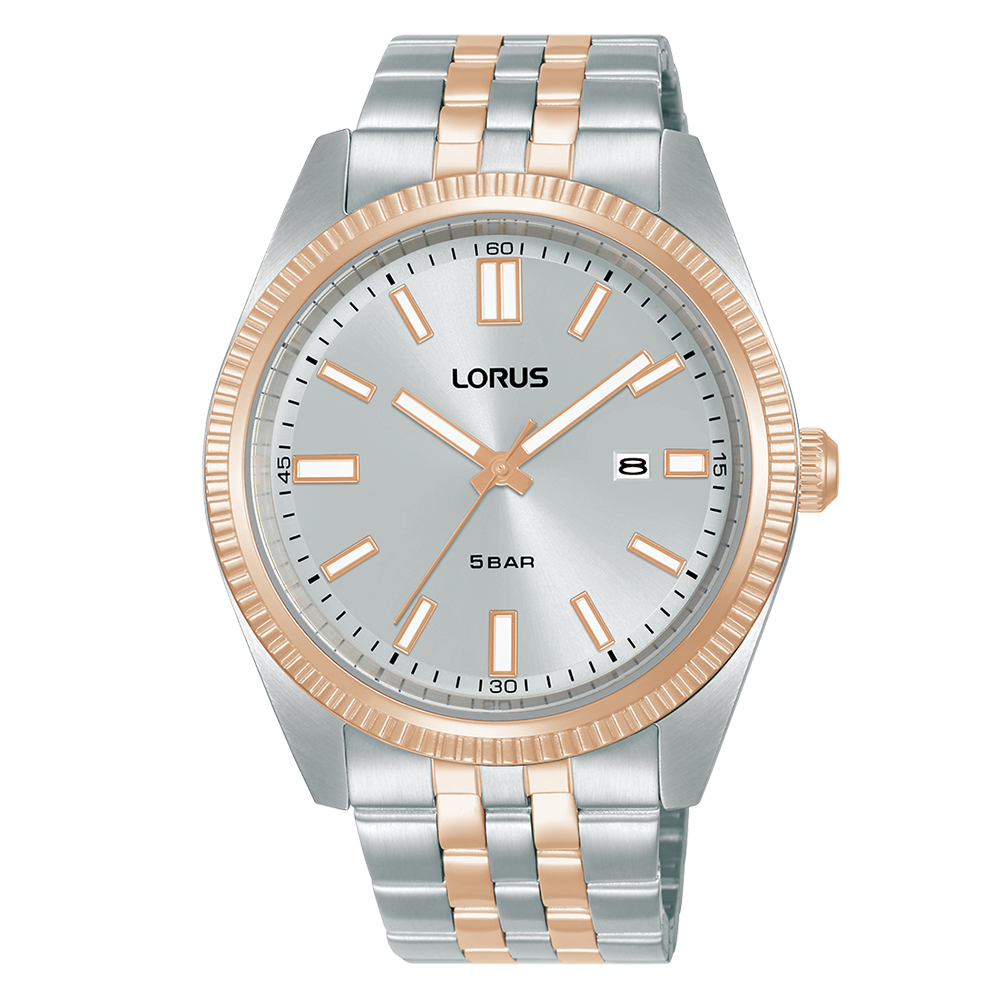 Lorus Men's Watch with Silver Dial and Two Tone Bracelet RH974QX9