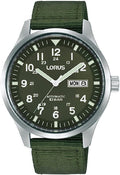 Lorus Men Automatic Watch with Green Dial and Green Nylon Strap RL413BX9