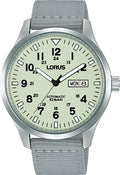 Lorus Men's Automatic Watch with Luminous Dial and Grey Nylon Strap RL415BX9