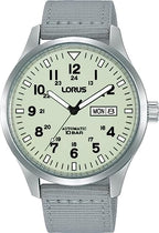 Lorus Men's Automatic Watch with Luminous Dial and Grey Nylon Strap RL415BX9