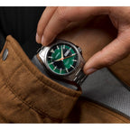 Lorus Mens Automatic Watch with Green Dial and Silver Bracelet RL421BX9