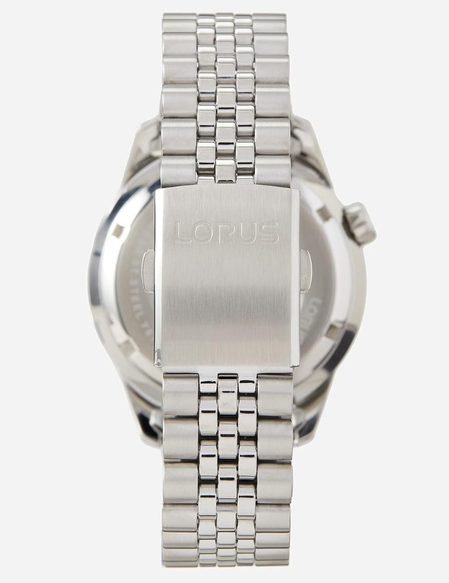 Lorus Mens Automatic Watch with Black Dial and Silver Bracelet RL447AX9