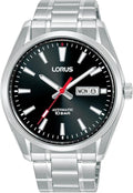 Lorus Mens Automatic Watch with Black Dial and Silver Bracelet RL451BX9