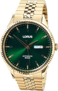 Lorus Mens Automatic Watch with Green Dial and Gold Stainless Steel Bracelet RL468AX9