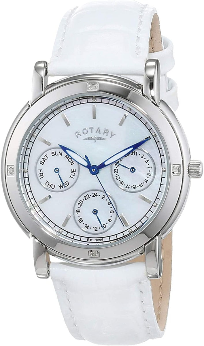 Rotary Womens Classic Watch with White Leather Strap RLS00024/07/WS