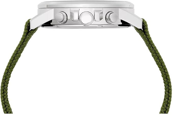 Lorus Men's Chronograph Watch with Luminous Dial and Green Nylon Strap RM345JX9
