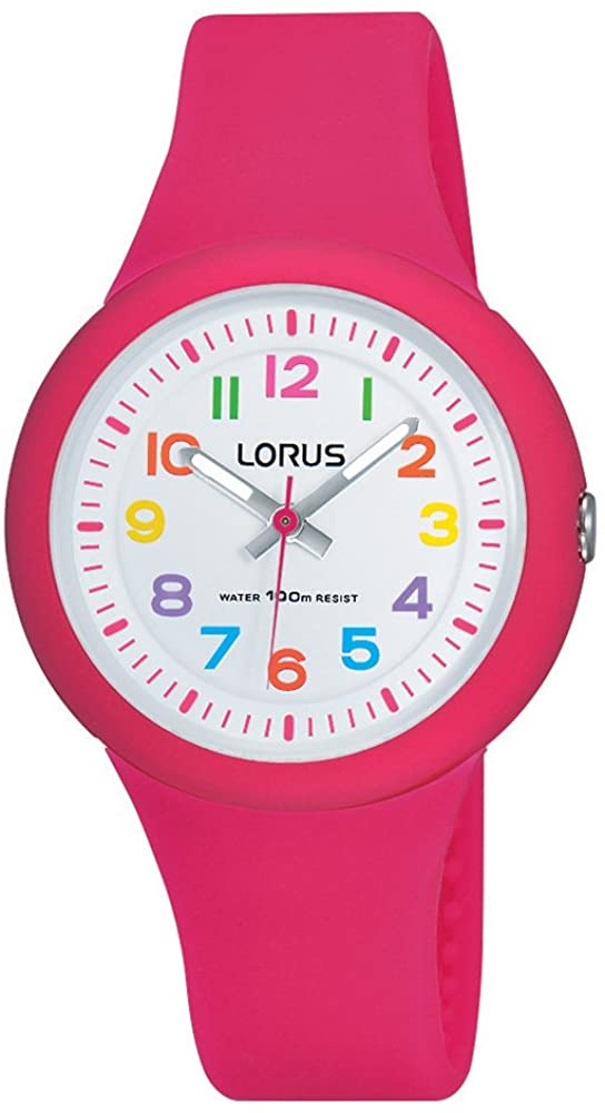 Lorus Girls Watch with White Dial and Pink Strap RRX49EX9