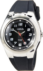 Lorus Unisex Kids Watch with Black Dial and Black Silicone Strap RRX75GX9