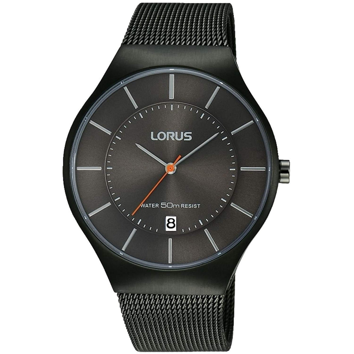 Lorus Mens Black Milanese Strap Watch RS987BX9