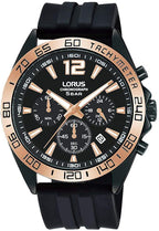 Lorus Men's Watch with Black Dial and Black Silicone Strap RT338JX9