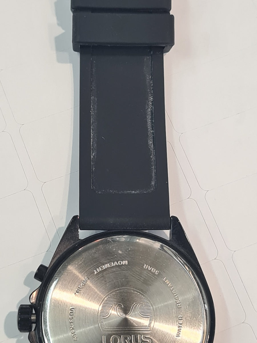 Lorus Men's Watch with Black Dial and Black Silicone Strap RT338JX9