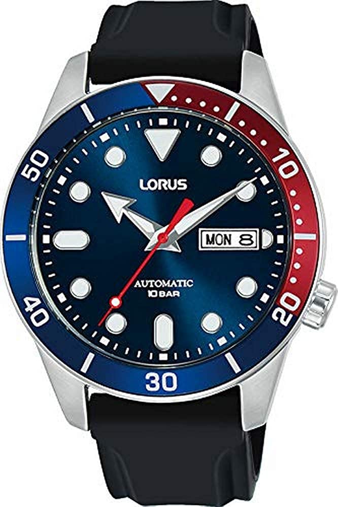 Lorus Men's Automatic Watch with Blue Dial and Black Strap RL451AX9