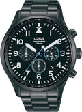 Lorus Mens Watch with Black Dial and Black Stainless Steel Strap RT361JX9