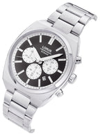 Lorus Men's Chronograph Watch with Black Dial and Silver Strap RT361KX9