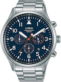 Lorus Mens Chronograph Watch with Blue Dial and Stainless Steel Bracelet RT365JX9