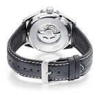 Lorus Mens Automatic Watch with Black Dial and Black Leather Strap RU411AX9