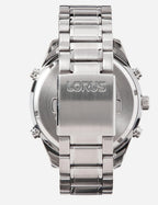Lorus Men's Chronograph Watch with Black Dial and Silver Bracelet RW651AX9