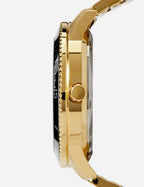 Lorus Mens Solar Watch with Black Dial and Gold Bracelet RX308AX9