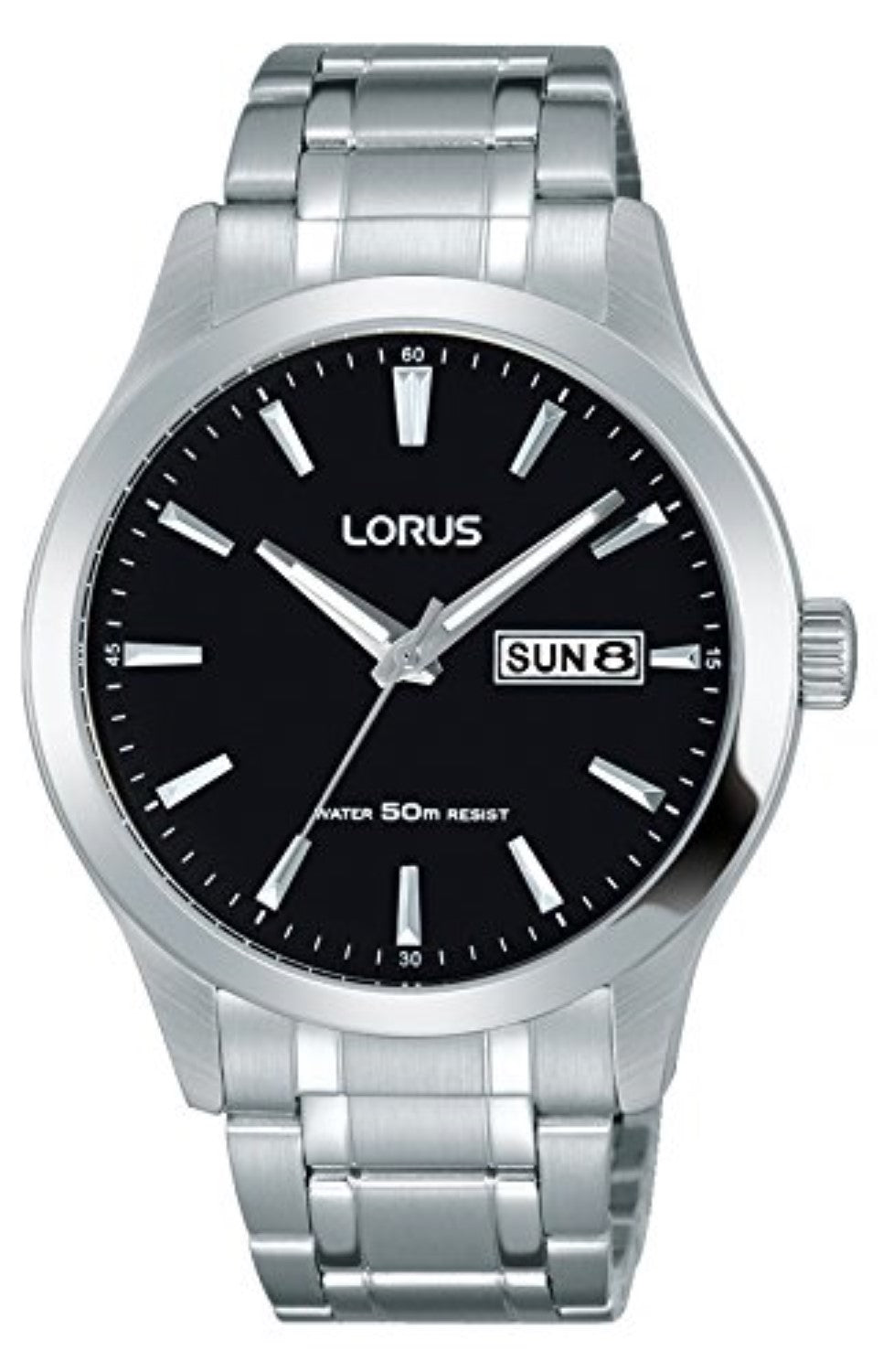Lorus Mens Black Dial Watch RXN23DX9