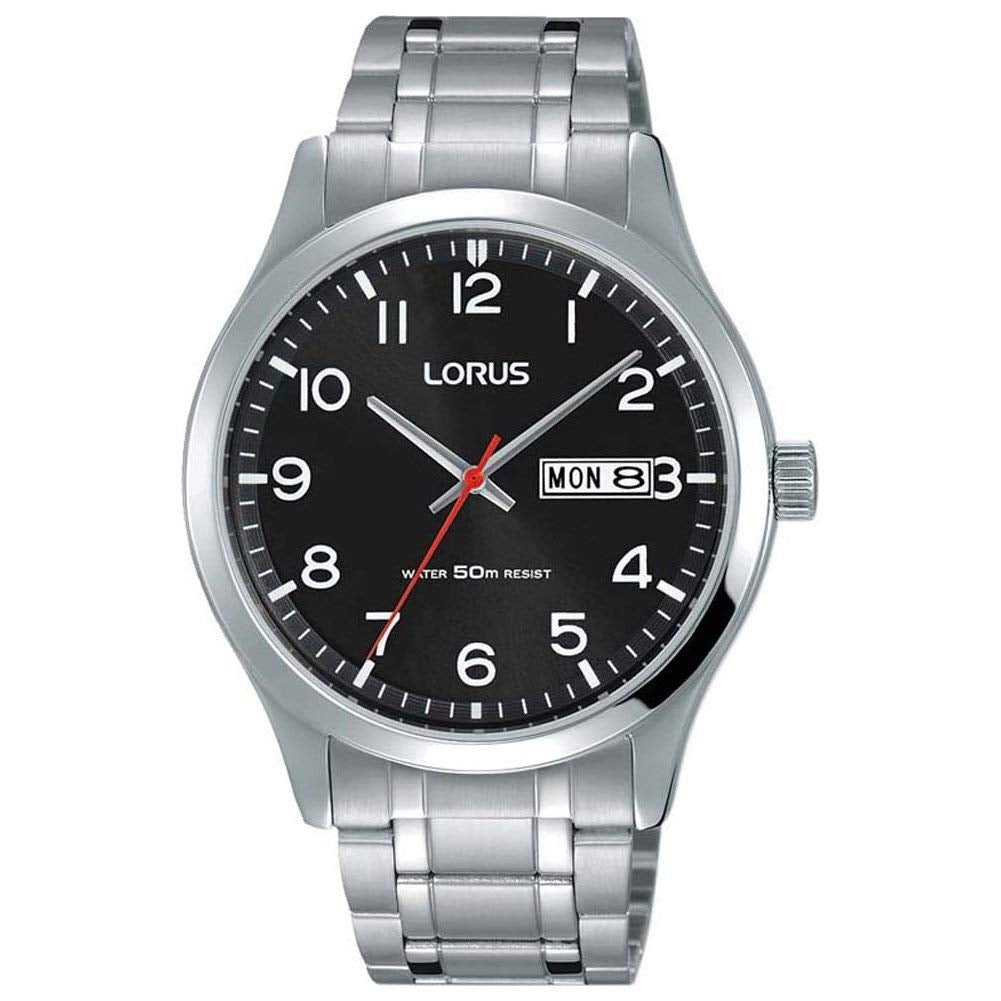 Lorus Mens Black Dial Watch RXN37DX9