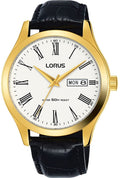 Lorus Mens Watch with White Dial and Black Strap RXN54DX9