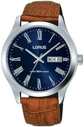 Lorus Gents Watch with Brown Strap Blue Dial RXN55DX9