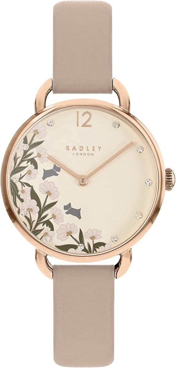 Radley Ladies Watch with Stone Set Dial and Beige Leather Strap RY21272