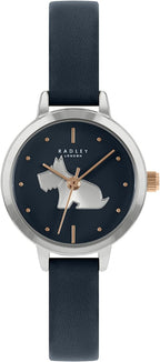 Radley Ladies Watch & Necklace Set with Black Dial and Black Leather Strap RY21303A-SET