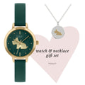Radley Ladies Watch & Necklace Set with Green Dial and Green Leather Strap RY21308A-SET