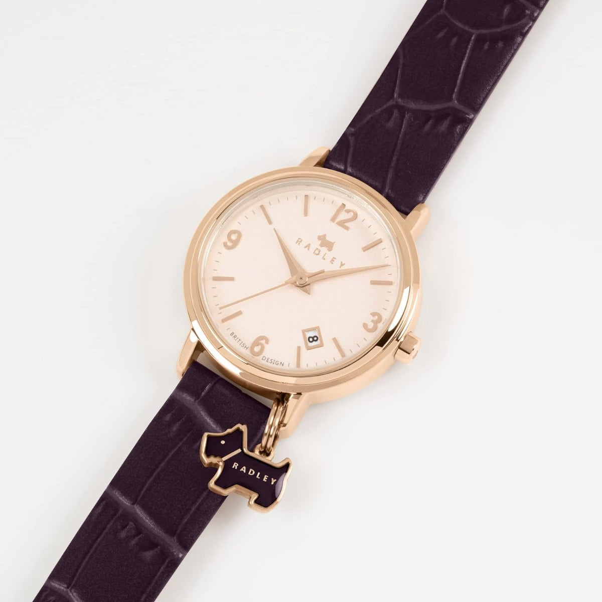 RADLEY Ladies Watch with Rose Gold Dial and Purple Leather Strap RY21348